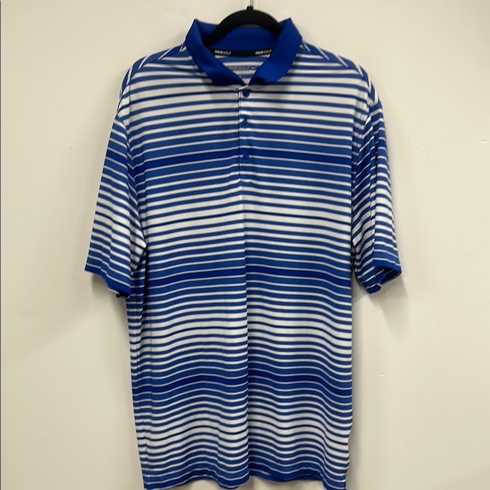 Nike Golf Blue and White Gradient Polo Shirt XL